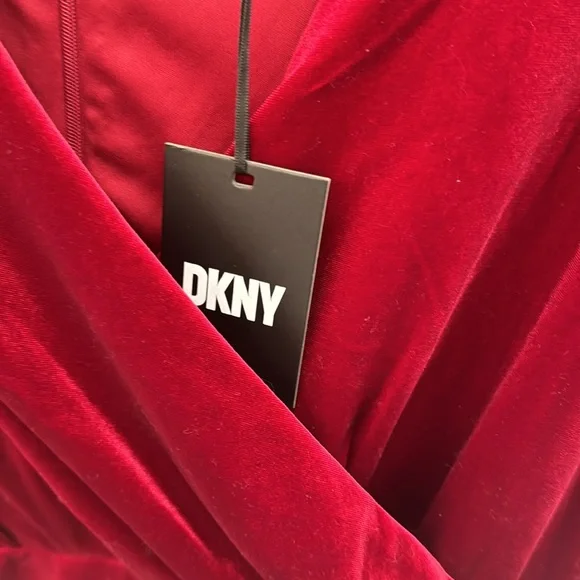 DKNY NWT Velvet Red Dress - Picture 3 of 3